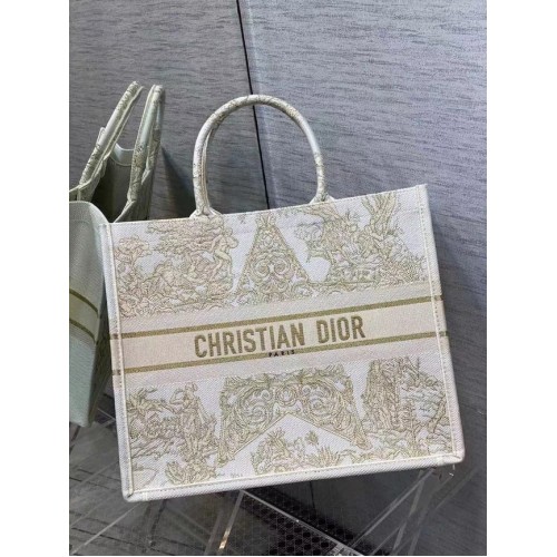 DIOR BOOK TOTE Výšivka C1286-7 krémová