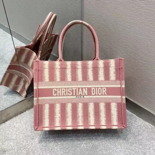 DIOR BOOK TOTE růžová D-Stripes výšivka M1287