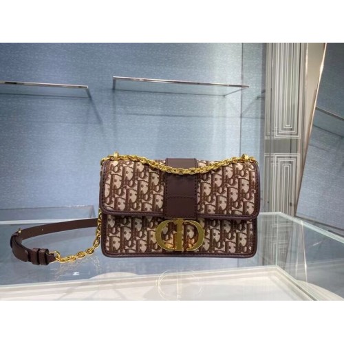 Malá taška na knihy Dior, šikmá vyšívaná, C9008, hnědá