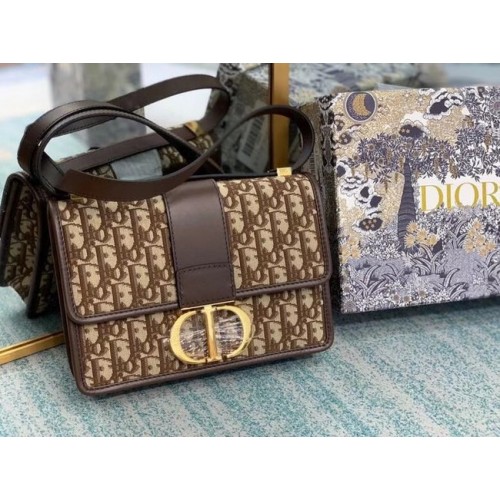 DIOR BOOK TOTE MALÁ ŠIKMÁ VYŠÍVANÁ KNIHA M1296ZW HNĚDÁ
