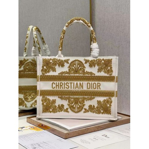 Kožená taška DIOR BOOK TOTE C1287-24 bílá