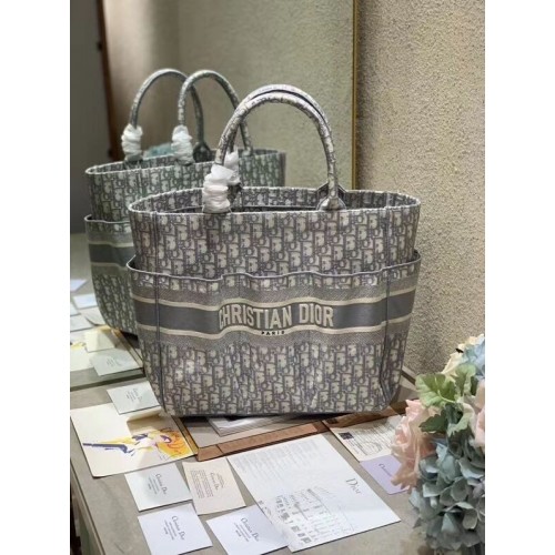 Plážová taška DIOR CANVAS C0175 ŠEDÁ