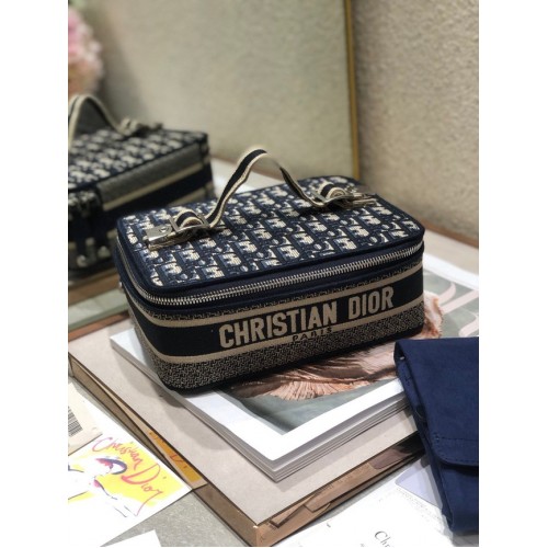 Cestovní kosmetický kufřík DIOR DIOR Oblique Embroidery S5481VR tmavě modrý