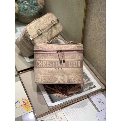 Cestovní kosmetický kufřík DIOR DIOR růžový Dior Oblique Embroidery S5480VR