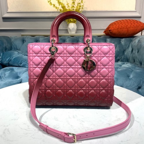 Kabelka DIOR Lady Bag Pink Gradient Cannage Lambskin M0567 Pink
