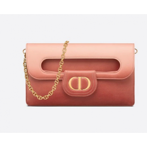 DIOR STŘEDNÍ DIORDOUBLE BAG Gradient Calfskin M8641U Růžová
