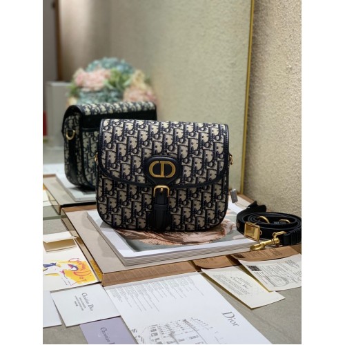 Kabelka Dior Oblique M9268 modrá