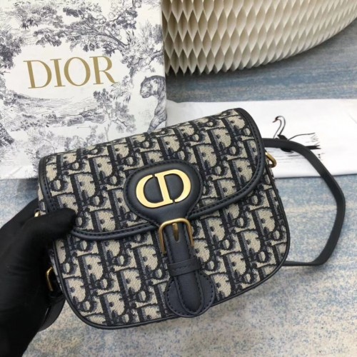 MALÁ DIOR BOBBY BAG Modrá šikmá žakárová kabelka Dior M9317