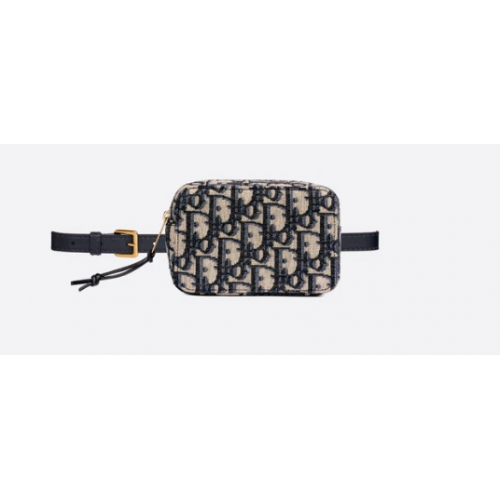 Pouzdro na opasek DIOR OBLIQUE modré plátno Dior Oblique S5484