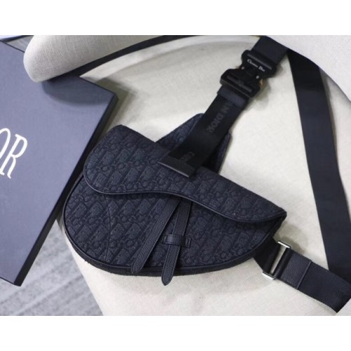Kabelka Dior Oblique Saddle Belt M9019 černá