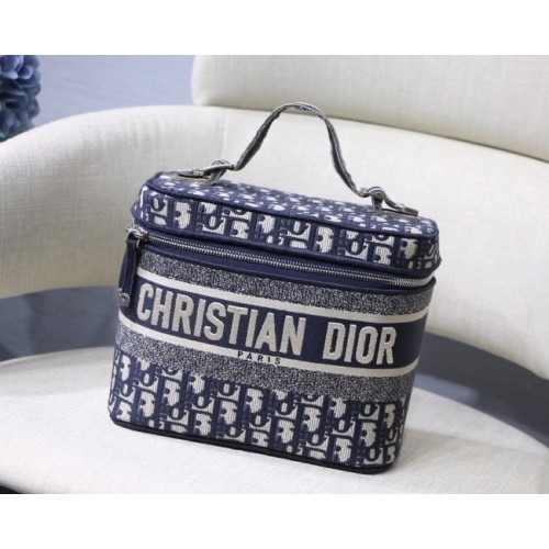 Cestovní kosmetický kufřík Dior Oblique Embroidered DIOR S5480 modrá