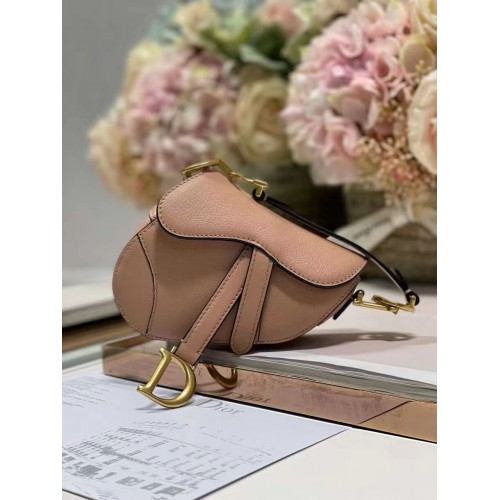 Miniaturní telecí brašna DIOR Saddle Bag C8160 růžová