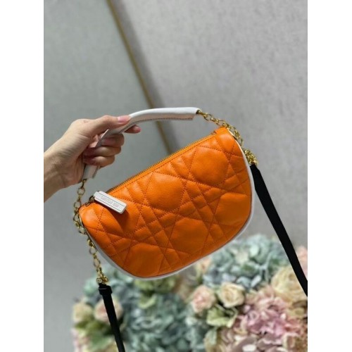 DIOR taška přes rameno Cannage Lambskin C0617 oranžová