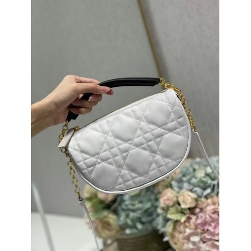 Taška přes rameno DIOR Cannage Lambskin C0617 bílá