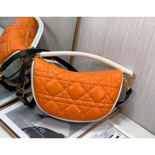 DIOR taška přes rameno Cannage Lambskin C0616 oranžová