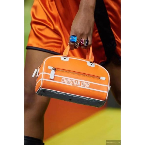 Malá kožená taška DIOR s reliéfním vzorem C9201 oranžová