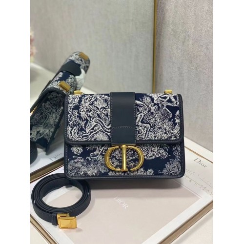 Kabelka Dior 30 MONTAIGNE Oblique Jacquard C9263-2 tmavě modrá
