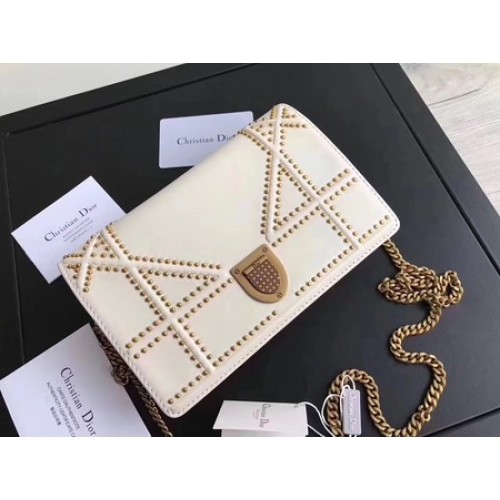 Kabelka Dior Diorama z originální ovčí kůže CD3709 bílá