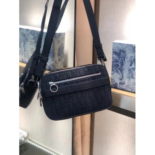 Plátěná kabelka Dior Oblique přes rameno 5569 ČERNÁ