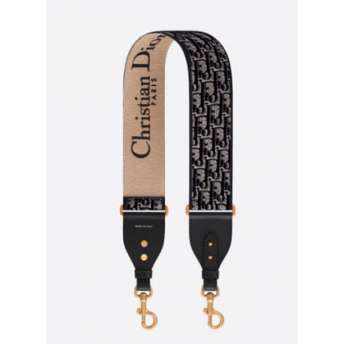 Ramenní popruh Dior Oblique Embroidered Velvet S8540CWVF modrý