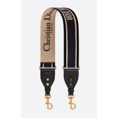 Ramenní popruh Dior Oblique Embroidered Velvet S8540CWVR-2 modrý