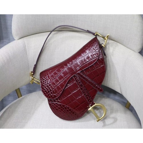 Kabelka Dior Saddle Soft Calfskin Bag C9045 Burgundská