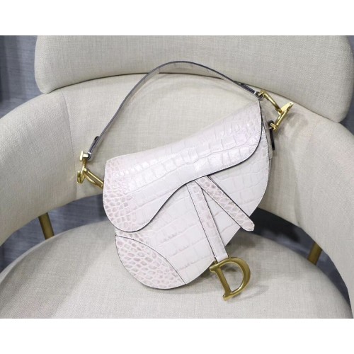 Taška Dior Saddle Soft Calfskin Bag C9045 bílá