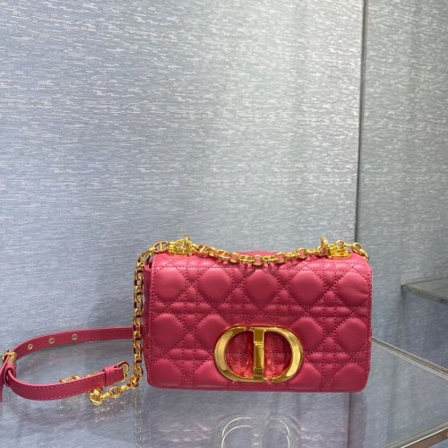 MALÁ DIOR CARO BAG Měkká telecí kůže Cannage M9241 růžová