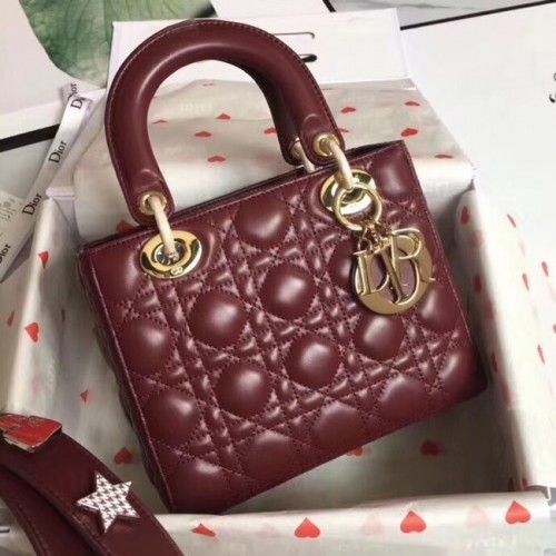 Originální kožená taška Dior Lucky Badges A88035 Bordeaux