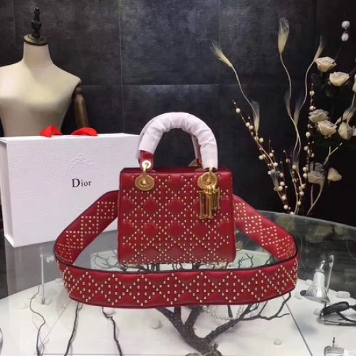 Dior mini dámská kabelka Dior originální ovčí kůže CD3891 červená