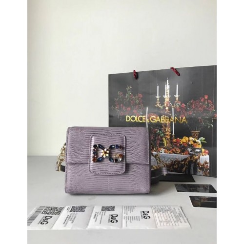 Kožená kabelka přes rameno Dolce Gabbana z telecí kůže 5568 šedá