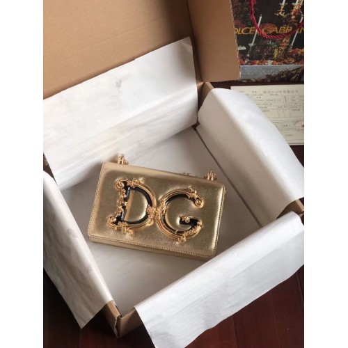 Originální kožená kabelka přes rameno Dolce Gabbana 4006 zlatá