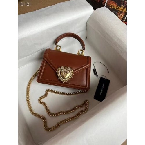 Originální kožená kabelka přes rameno Dolce Gabbana 4011 hnědá