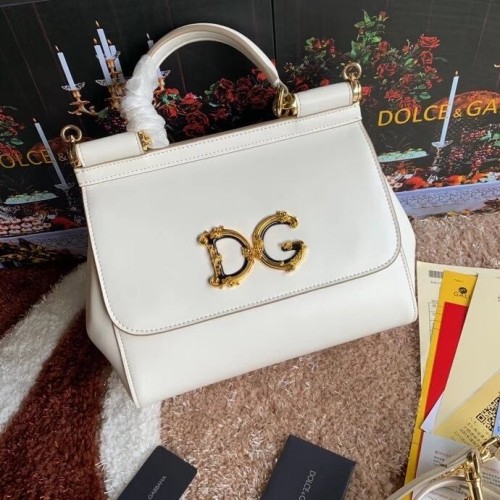 Originální kožená kabelka přes rameno Dolce Gabbana 5157 bílá