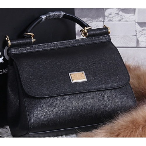 Dolce & Gabbana SICILY telecí kožená taška BB4136 černá