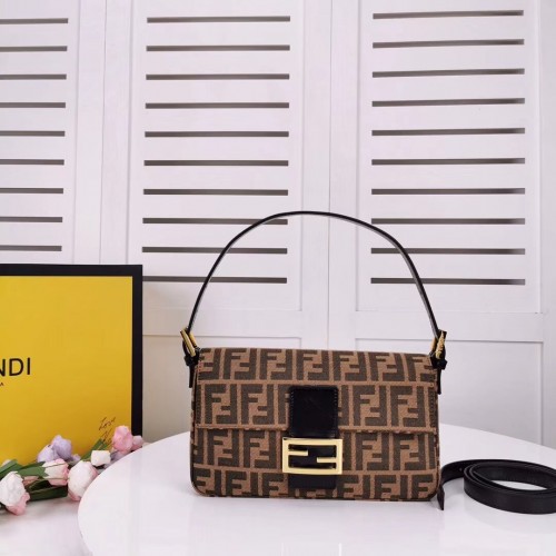 Látková taška FENDI BAGUETTE 8BR011 černá