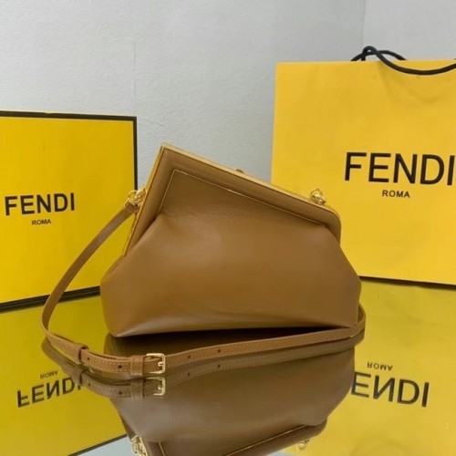 Kožená kabelka FENDI FIRST SMALL 8BP129A karamelová