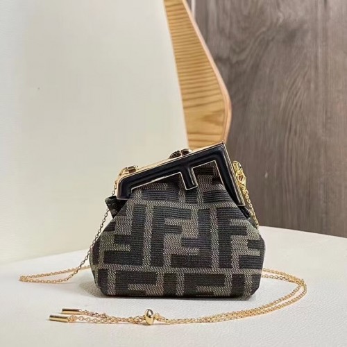 FENDI FIRST mini látková taška 5FB2321 černá