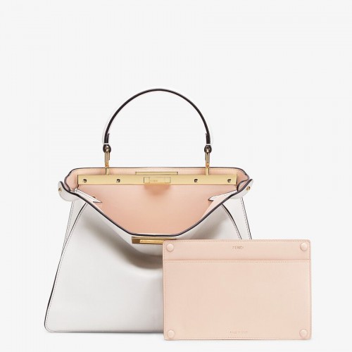 Kožená kabelka FENDI PEEKABOO ISEEU MEDIUM, bílá