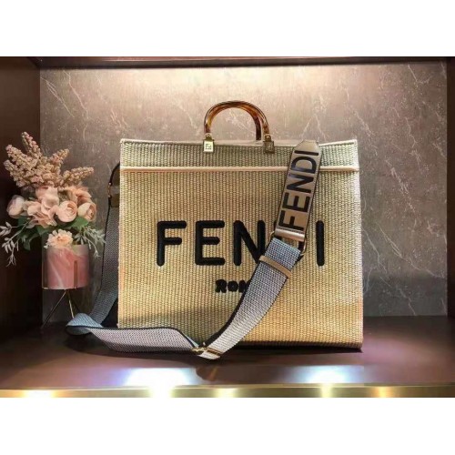 Kabelka FENDI PEEKABOO X-TOTE FF Weave 8BH376 Hnědá