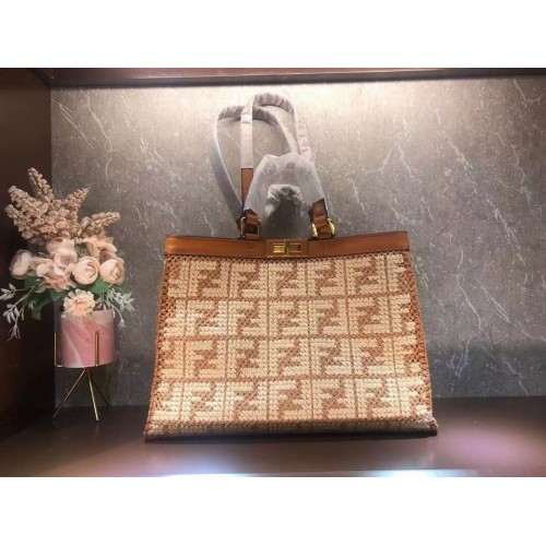Kabelka FENDI PEEKABOO X-TOTE FF z rafie 8BH374A světle hnědá
