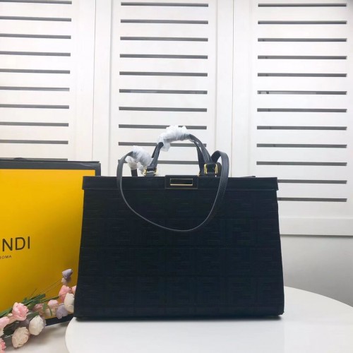 Plátěná taška Fendi PEKABOO X-TOTE 8BH374A černá
