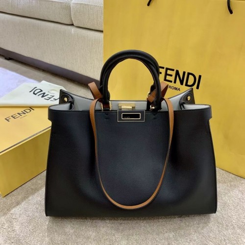 Kožená taška FENDI PEEKABOO X-TOTE F1527 černá