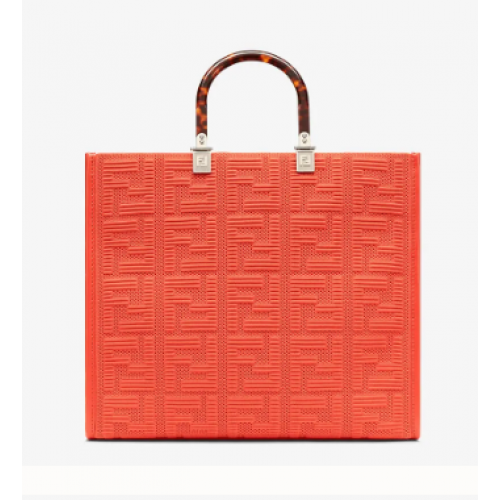 Látková nákupní taška FENDI SUNSHINE MEDIUM FF 8BH386A červená