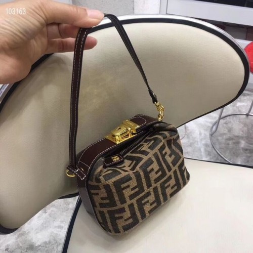 Mini látková kabelka FENDI 8BR051 hnědá