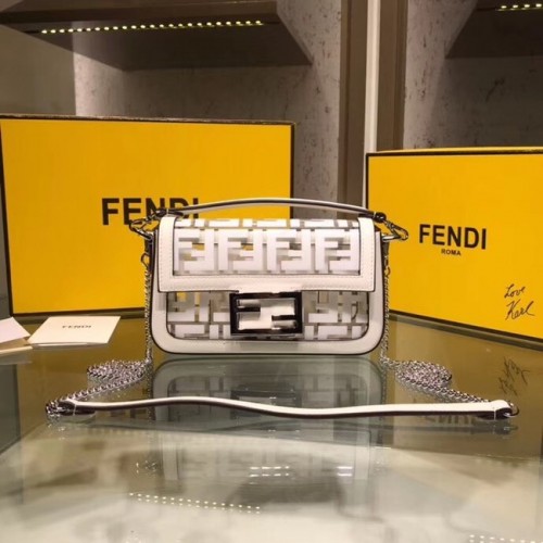 Fendi BAGUETTE MINI PU taška 8BS017 bílá