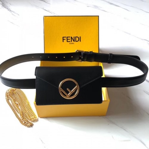 Kožená kabelka Fendi BELT BAG 8BM005 černá