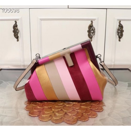 Kožená kabelka Fendi First Medium s vícebarevnou intarzií 8BP127A vícebarevná