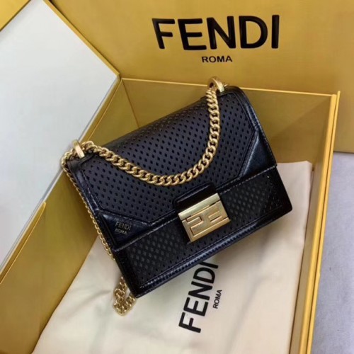 Kožená mini kabelka Fendi KAN U SMALL 8BT312 Royal