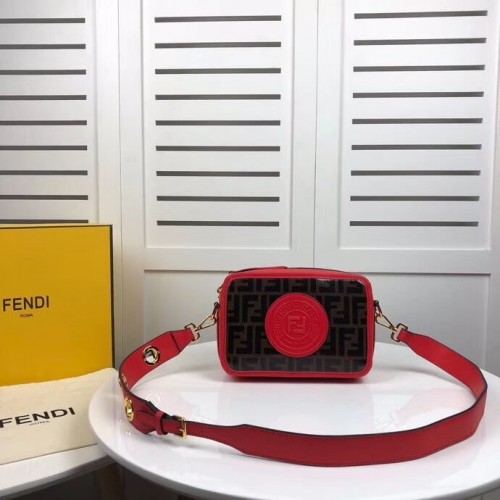Plátěná taška Fendi MINI CAMERA Multicolor 8BF097 červená